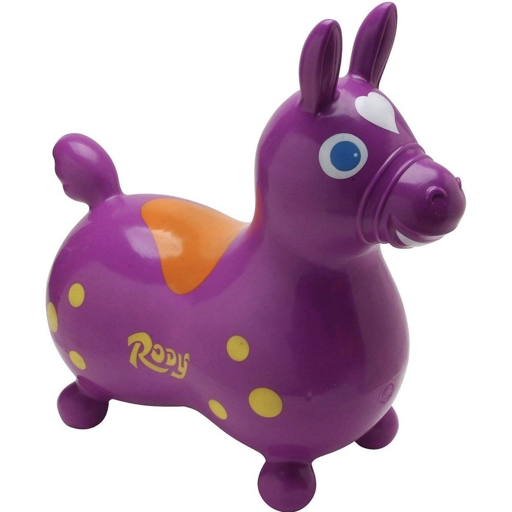 Medium Purple Inflatable Bouncy Horse Rody Ride-On Toy for Kids Ages 3-5